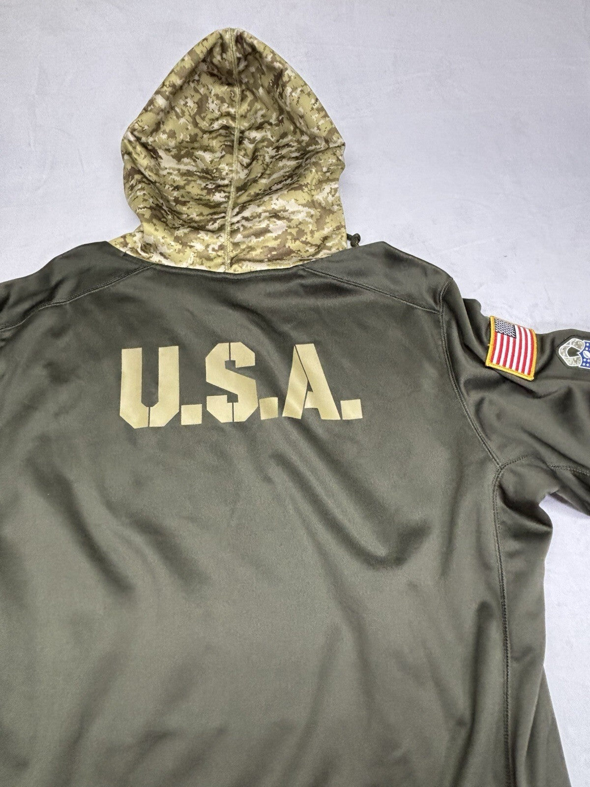 NIKE Miami Dolphins Salute to Service Hoodie Jacket Green Camo Size XL