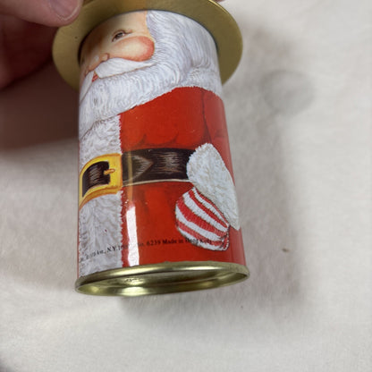 VTG 1986 B. Shackman & Co. NY Old Fashioned Santa Tins w/ Hat Cover Hong Kong