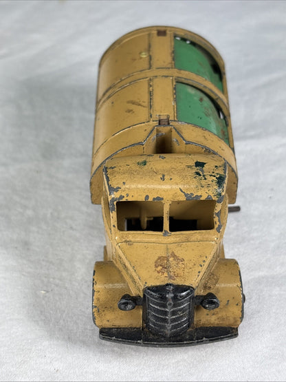 Vintage 1950s Dinky Toys Bedford Refuse Truck Tan Green Crank Meccano England