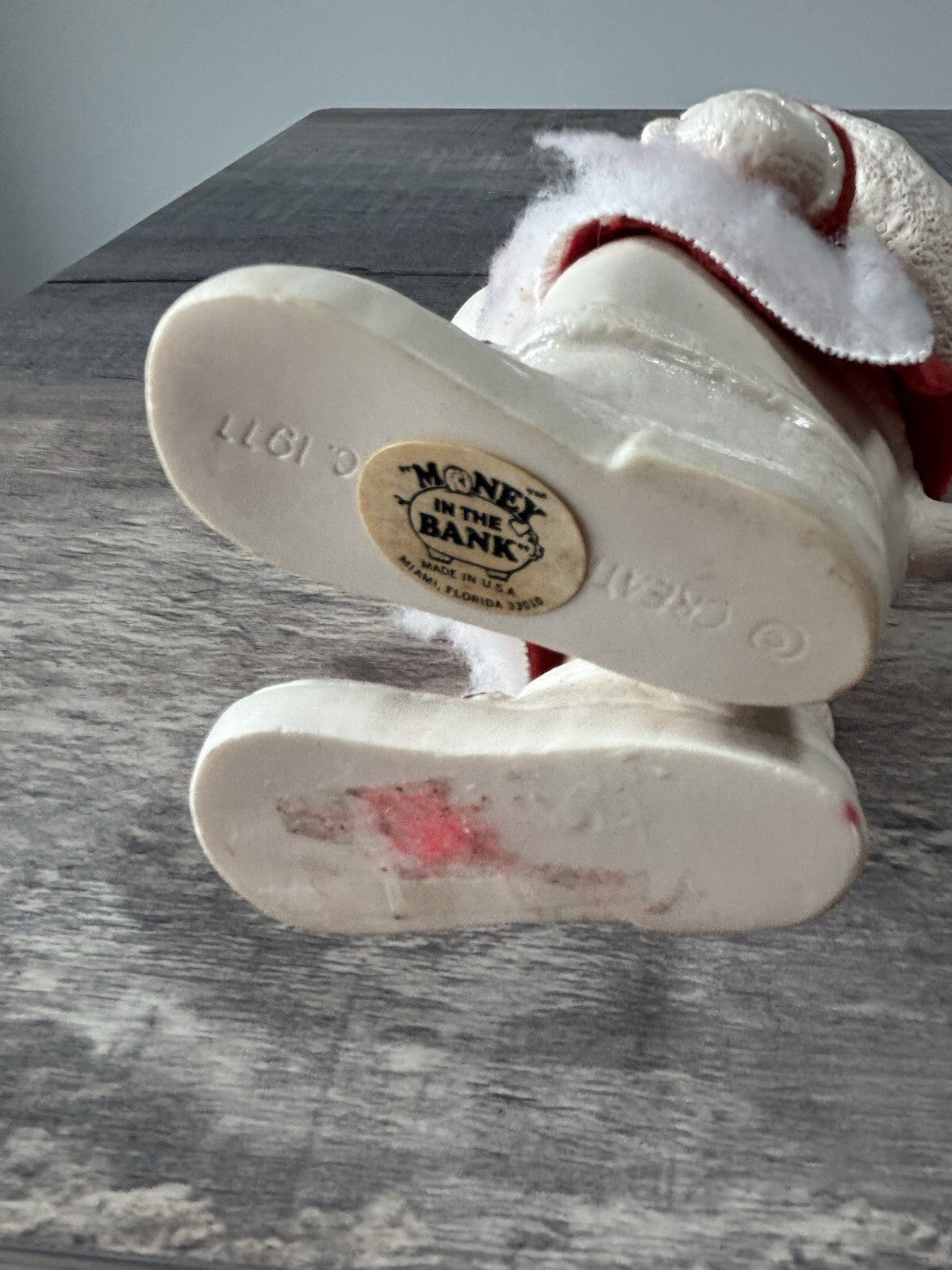 Vintage 1977 Mrs. Santa Dog Blow Mold Christmas Coin Money In The Bank Creative