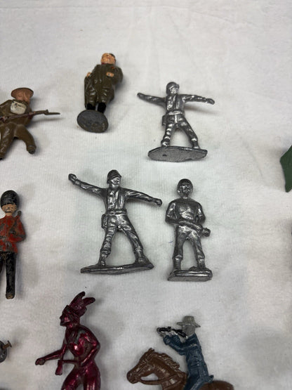 Vintage Barclay John Hill Lead Toy Figurine Skiers Ice Skaters Indians Soldiers