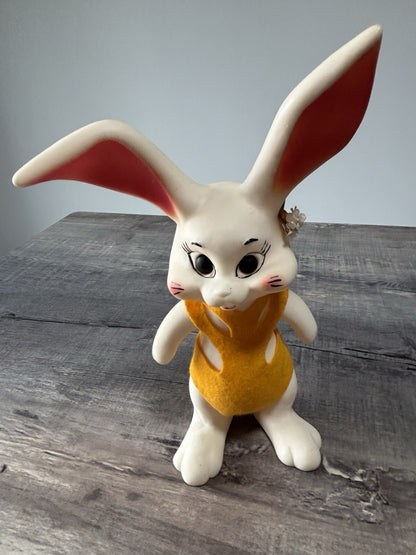Vintage 1968 Roy Des Bunny Blow Mold Vinyl Plastic Rabbit Piggy Coin Bank