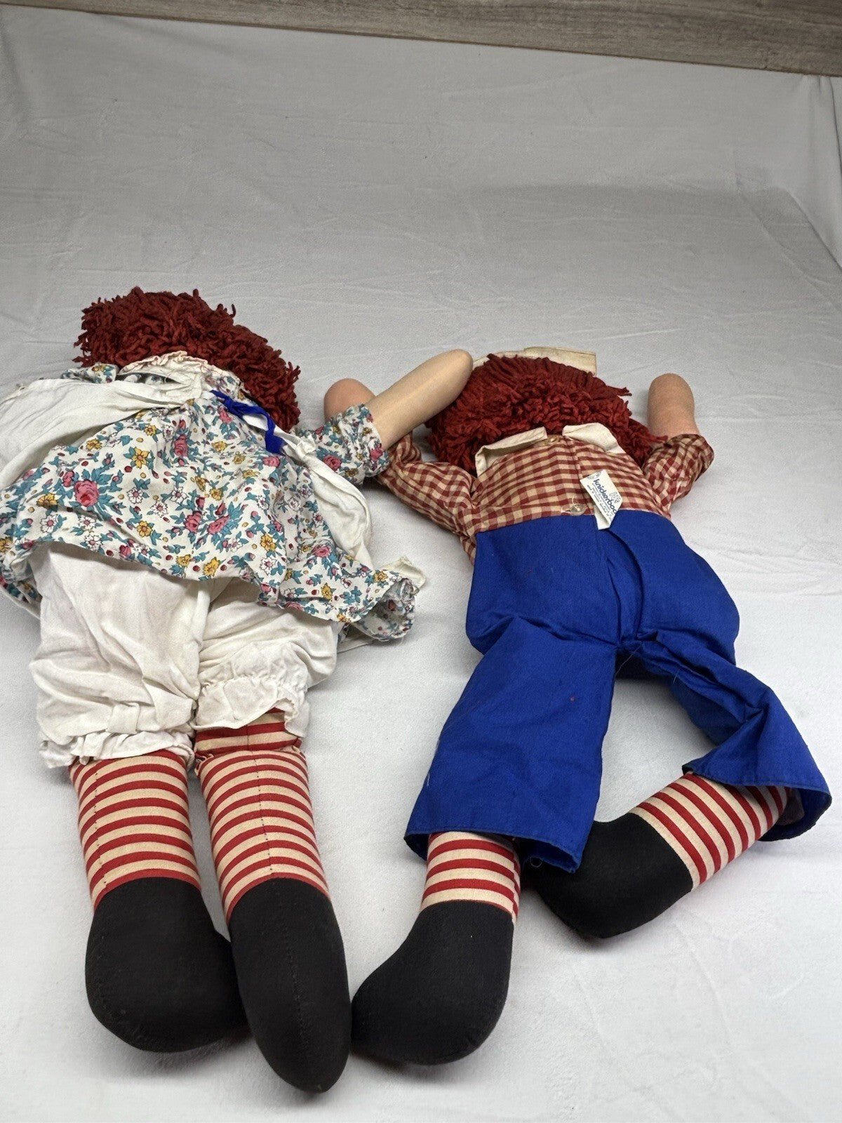 1970's Raggedy Ann & Andy Dolls Vintage Knickerbocker Original Outfit 25" Tall
