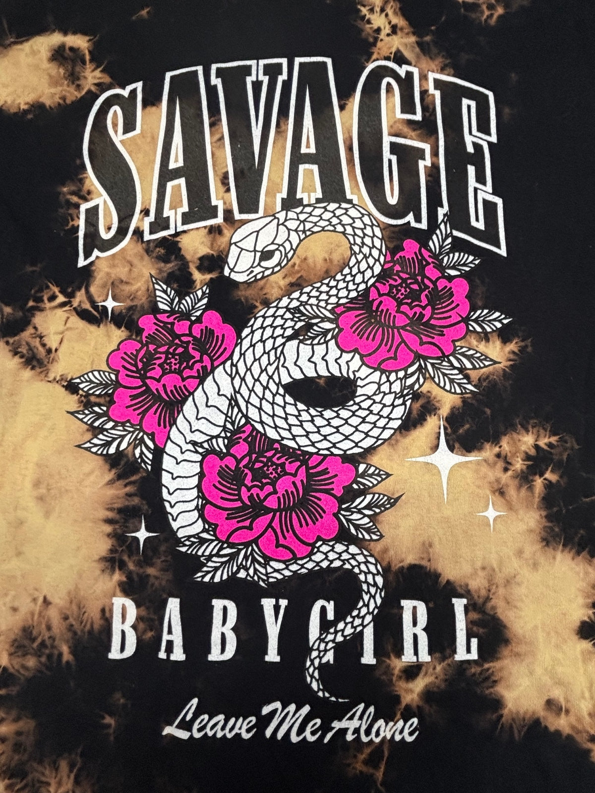 Gildan Heavy Cotton Tie-Dye Savage Babygirl Graphic T-Shirt Large