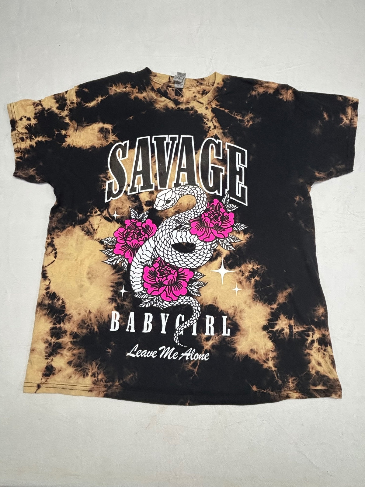 Gildan Heavy Cotton Tie-Dye Savage Babygirl Graphic T-Shirt Large