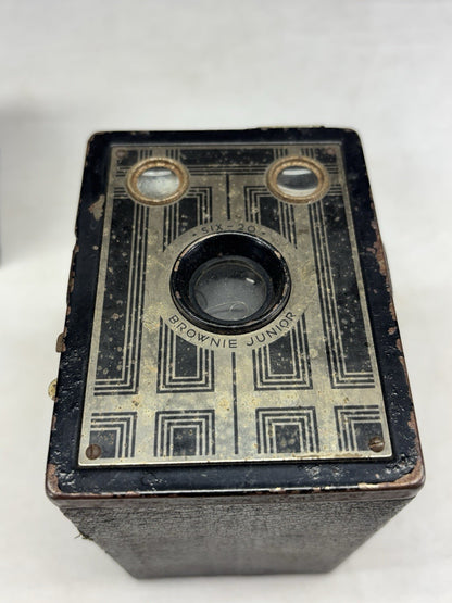 Vintage Eastman Kodak No 2A Brownie & six 20 Brownie Junior Camera Art Deco