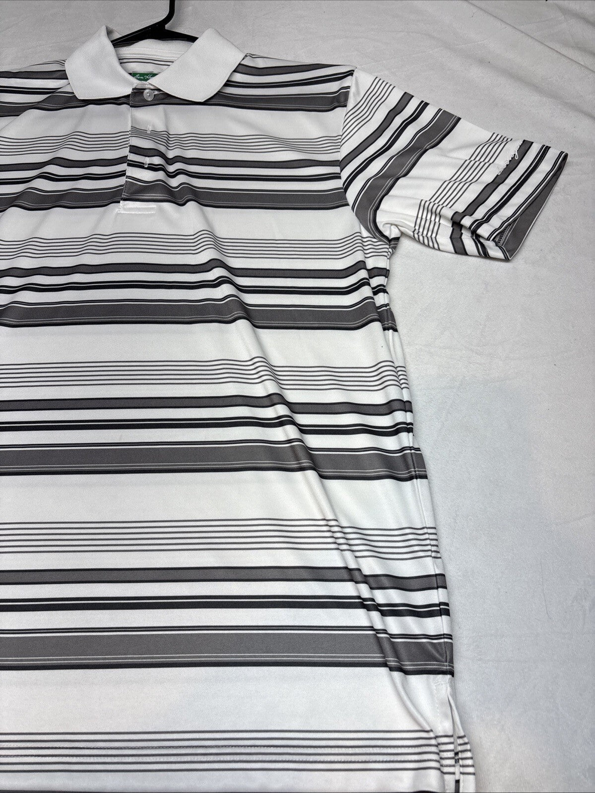 Ben Hogan Performance Men's Short Sleeve Golf Polo Shirt Sz M White Black Stripe