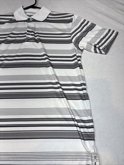 Ben Hogan Performance Men's Short Sleeve Golf Polo Shirt Sz M White Black Stripe