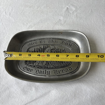 Vintage Wilton Armetale Style Bread Plate Give Us This Day Our Daily Bread PA