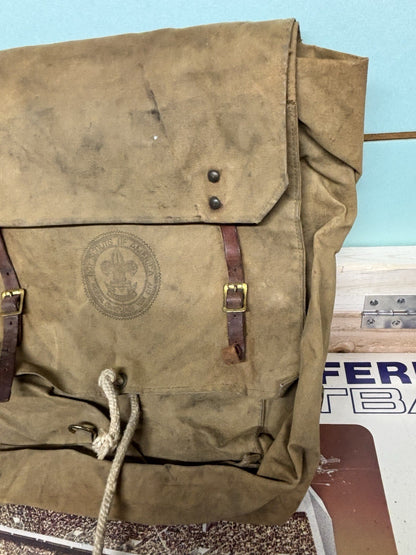 VTG 50’s Boy Scouts America 574 Yucca Pack Canvas Diamond National Council NYC