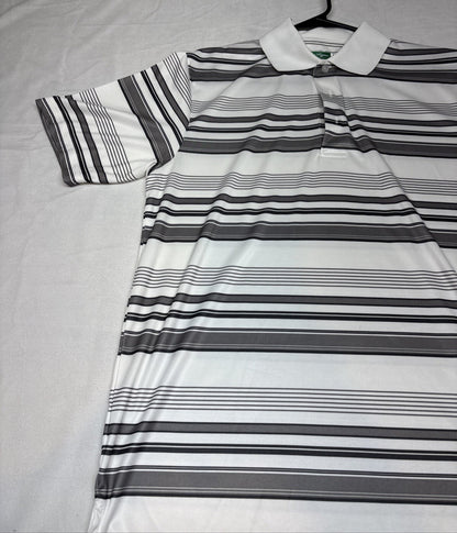 Ben Hogan Performance Men's Short Sleeve Golf Polo Shirt Sz M White Black Stripe