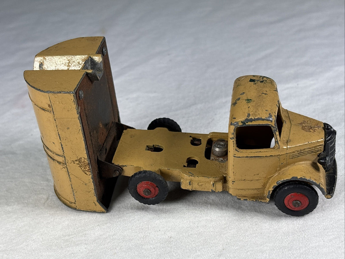 Vintage 1950s Dinky Toys Bedford Refuse Truck Tan Green Crank Meccano England