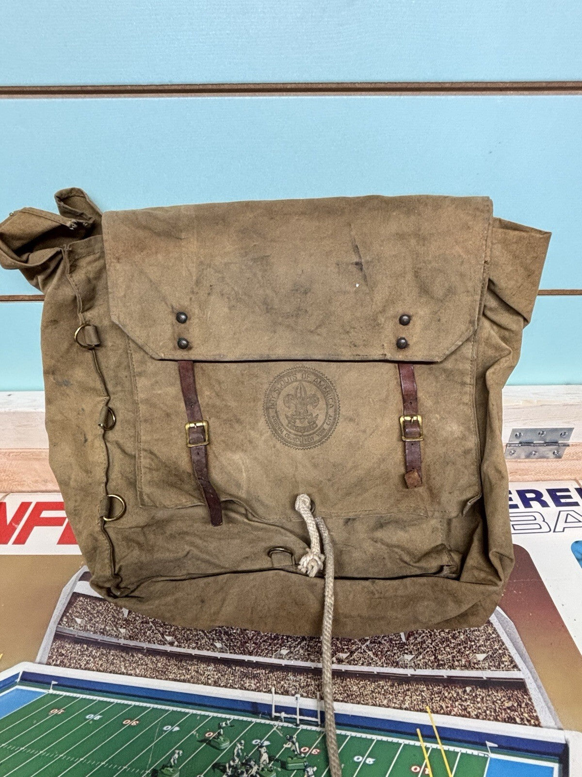 VTG 50’s Boy Scouts America 574 Yucca Pack Canvas Diamond National Council NYC