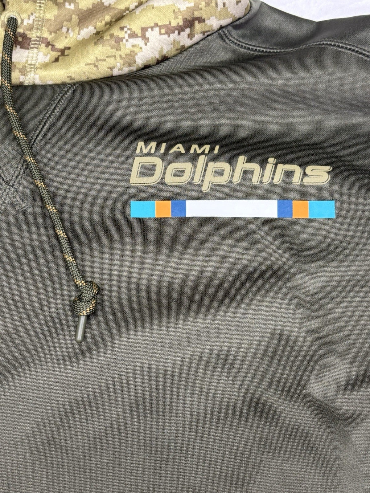 NIKE Miami Dolphins Salute to Service Hoodie Jacket Green Camo Size XL