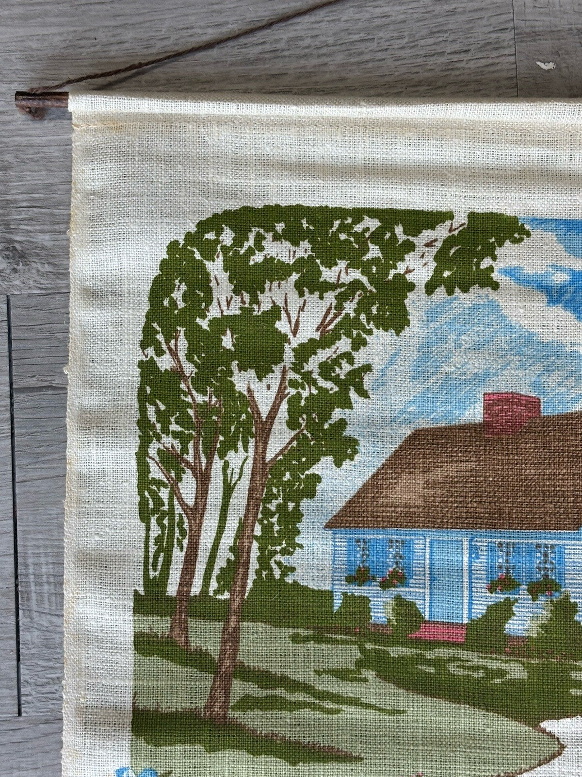 Vintage 1982 House Spring Flowers Towel Kitchen Linen Calendar Bless This House
