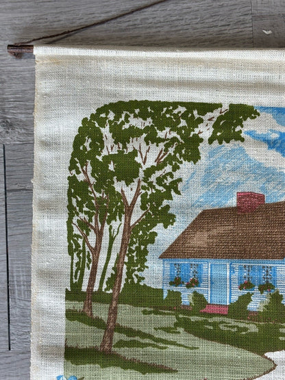 Vintage 1982 House Spring Flowers Towel Kitchen Linen Calendar Bless This House