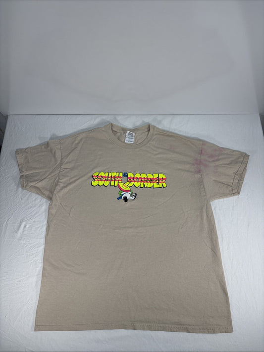 Vintage South of the Border T Shirt Sz XL Screen Print Bright Colors Gildan 2014