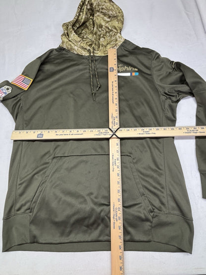 NIKE Miami Dolphins Salute to Service Hoodie Jacket Green Camo Size XL