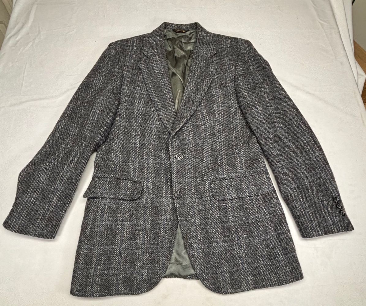 Robert Stock 100% Wool Gray Tweed Sport Coat Blazer