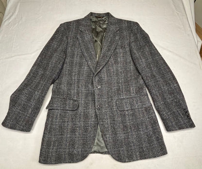 Robert Stock 100% Wool Gray Tweed Sport Coat Blazer