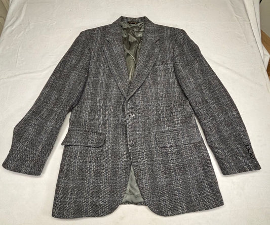 Robert Stock 100% Wool Gray Tweed Sport Coat Blazer