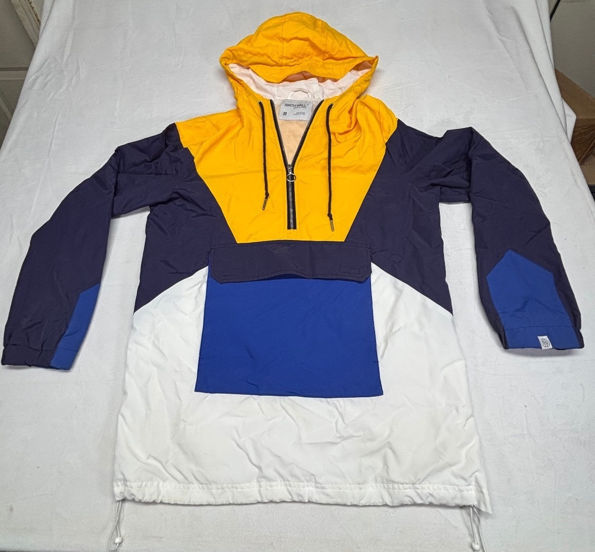 Ninth Hall Colorblock Half-Zip Hooded Anorak Pullover Windbreaker Hoodie Jacket